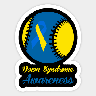 Down Syndrome Awareness Baseball Player Gift Sticker